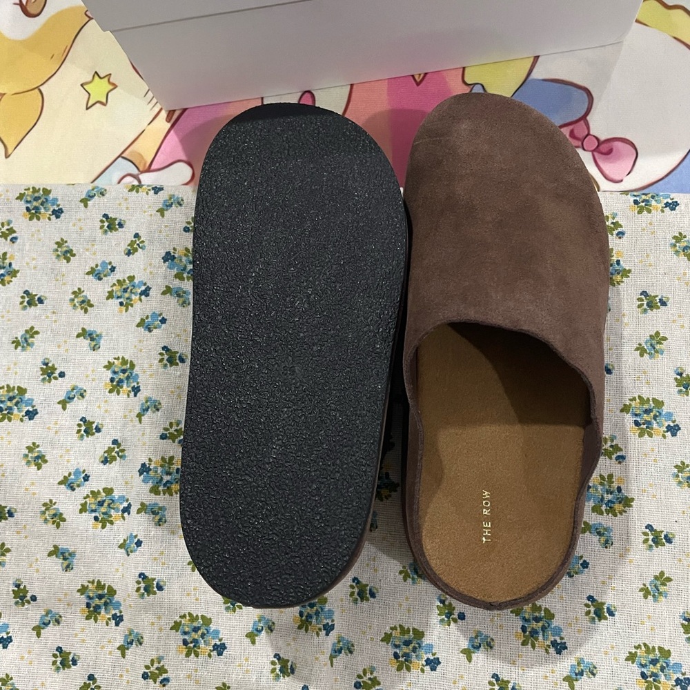 The Row Brown Suede Clog Mules - Picture 6 of 8
